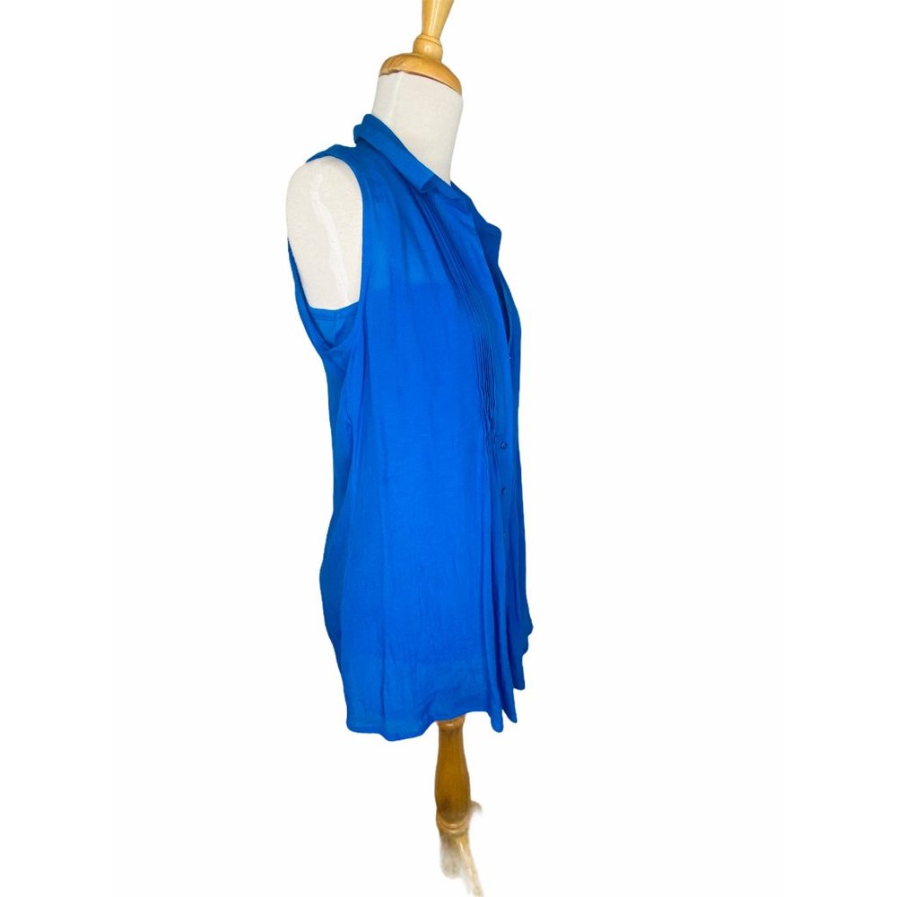 New with Tags Fever Ladies Sleeveless Tunic Top Layered Size Small Cobalt Blue - Picture 3 of 10